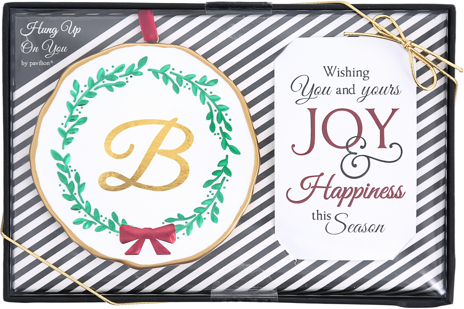 B by Hung Up on You - B - 4" Monogram Ornament
