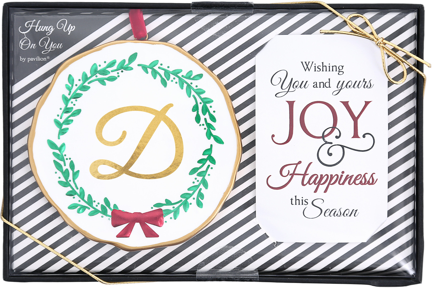 D by Hung Up on You - D - 4" Monogram Ornament
