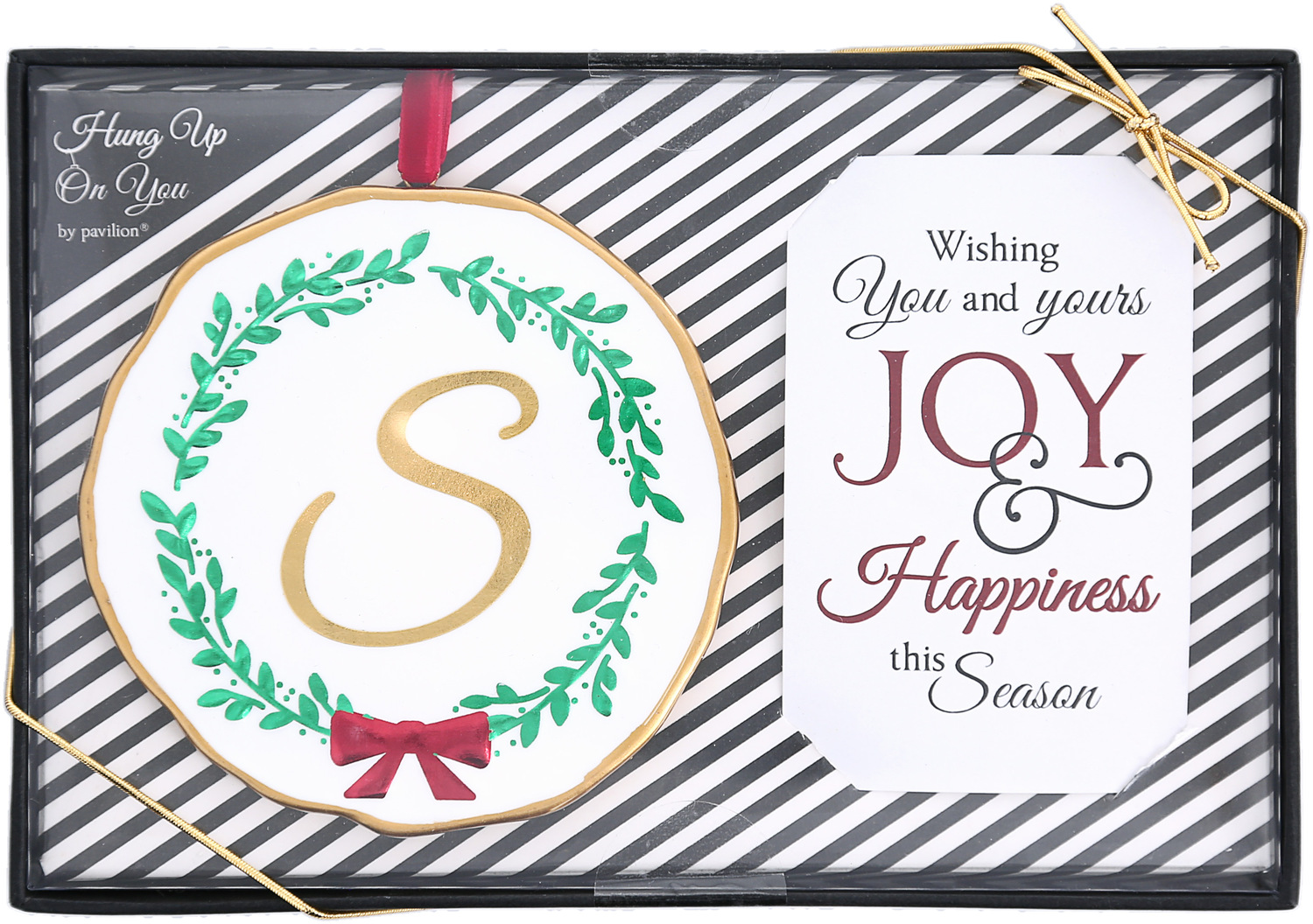 S by Hung Up on You - S - 4" Monogram Ornament
