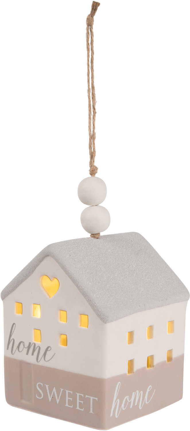 Home by Love Lives Here - Home - 4.25" LED Lit Hanging Porcelain House