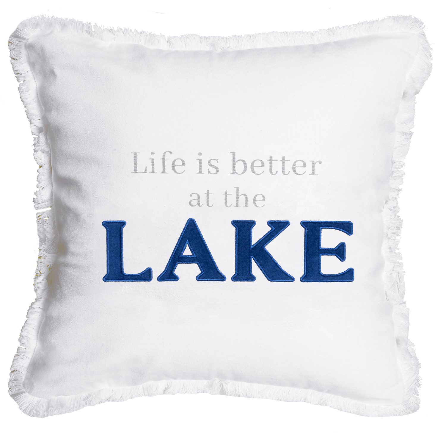 Lake by Tossing Words Around - Lake - 18" Throw Pillow Cover