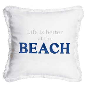 Beach by Tossing Words Around - 18" Throw Pillow Cover