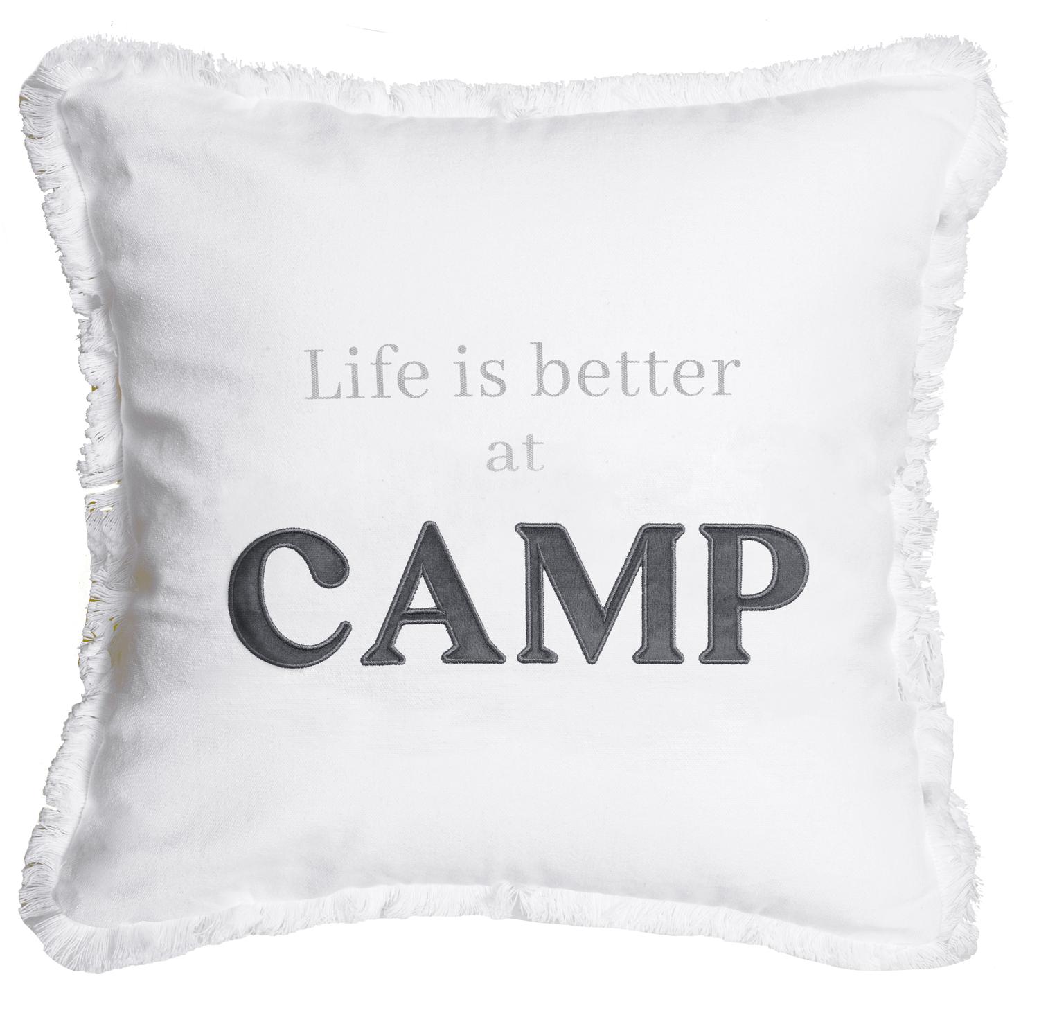 Camp by Tossing Words Around - Camp - 18" Throw Pillow Cover