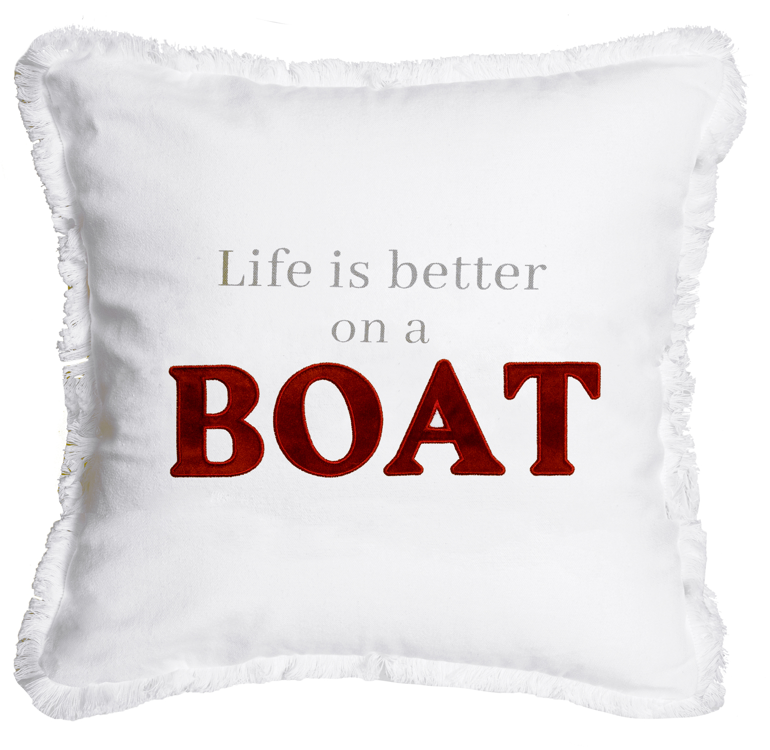 Boat by Tossing Words Around - Boat - 18" Throw Pillow Cover