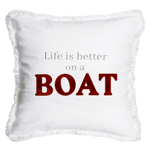Boat by Tossing Words Around - 18" Throw Pillow Cover