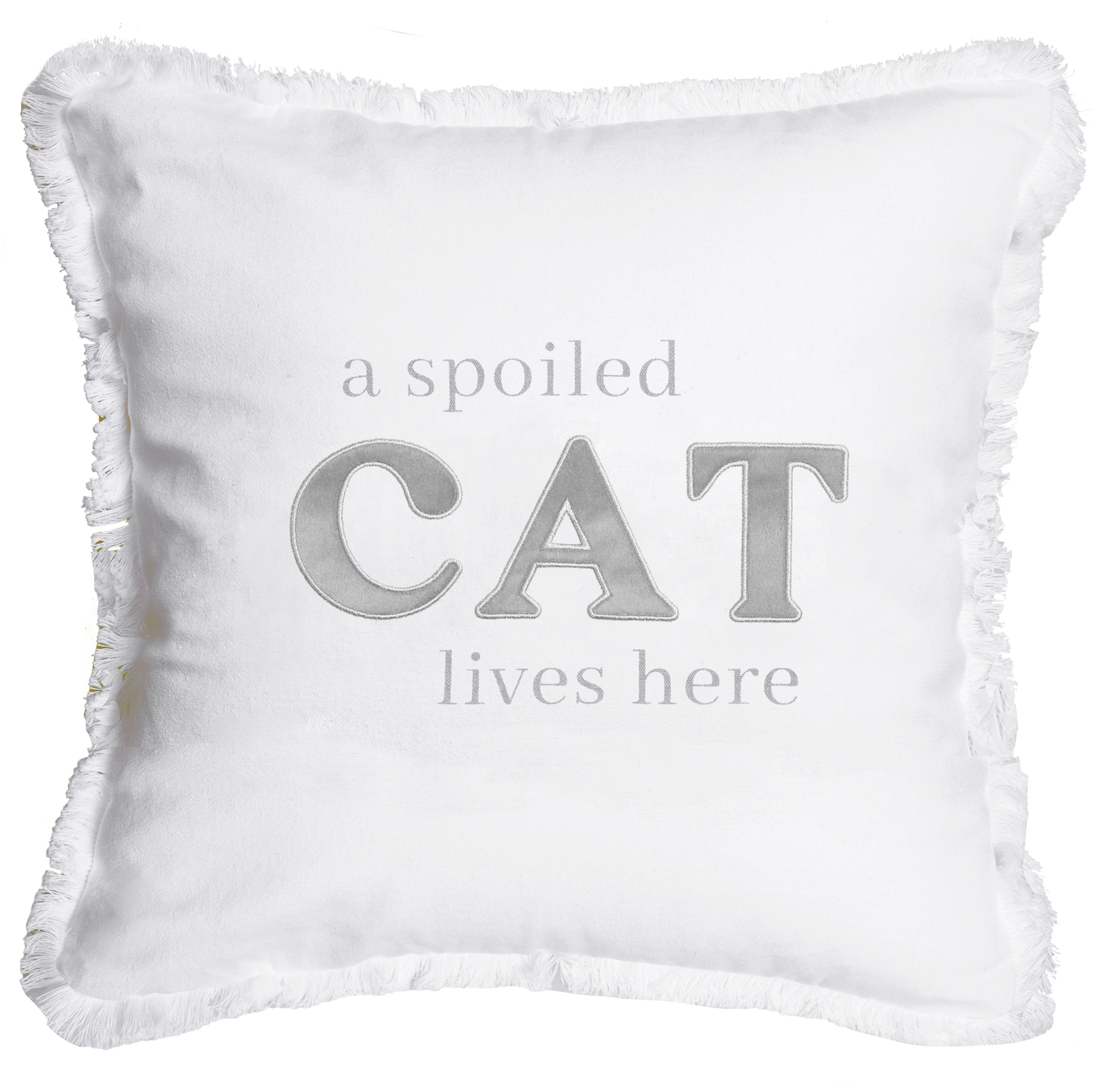 Spoiled Cat by Tossing Words Around - Spoiled Cat - 18" Throw Pillow Cover