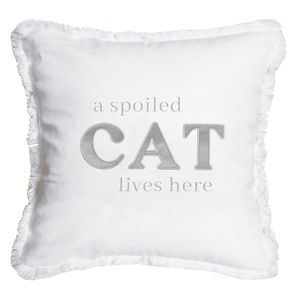 Spoiled Cat by Tossing Words Around - 18" Throw Pillow Cover