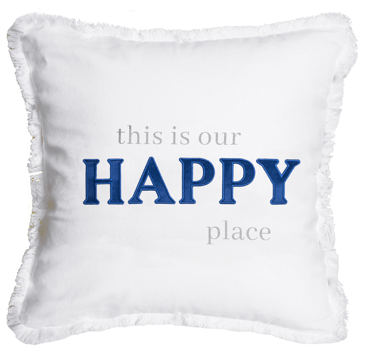 Happy Place by Tossing Words Around - Happy Place - 18" Throw Pillow Cover