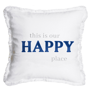 Happy Place by Tossing Words Around - 18" Throw Pillow Cover