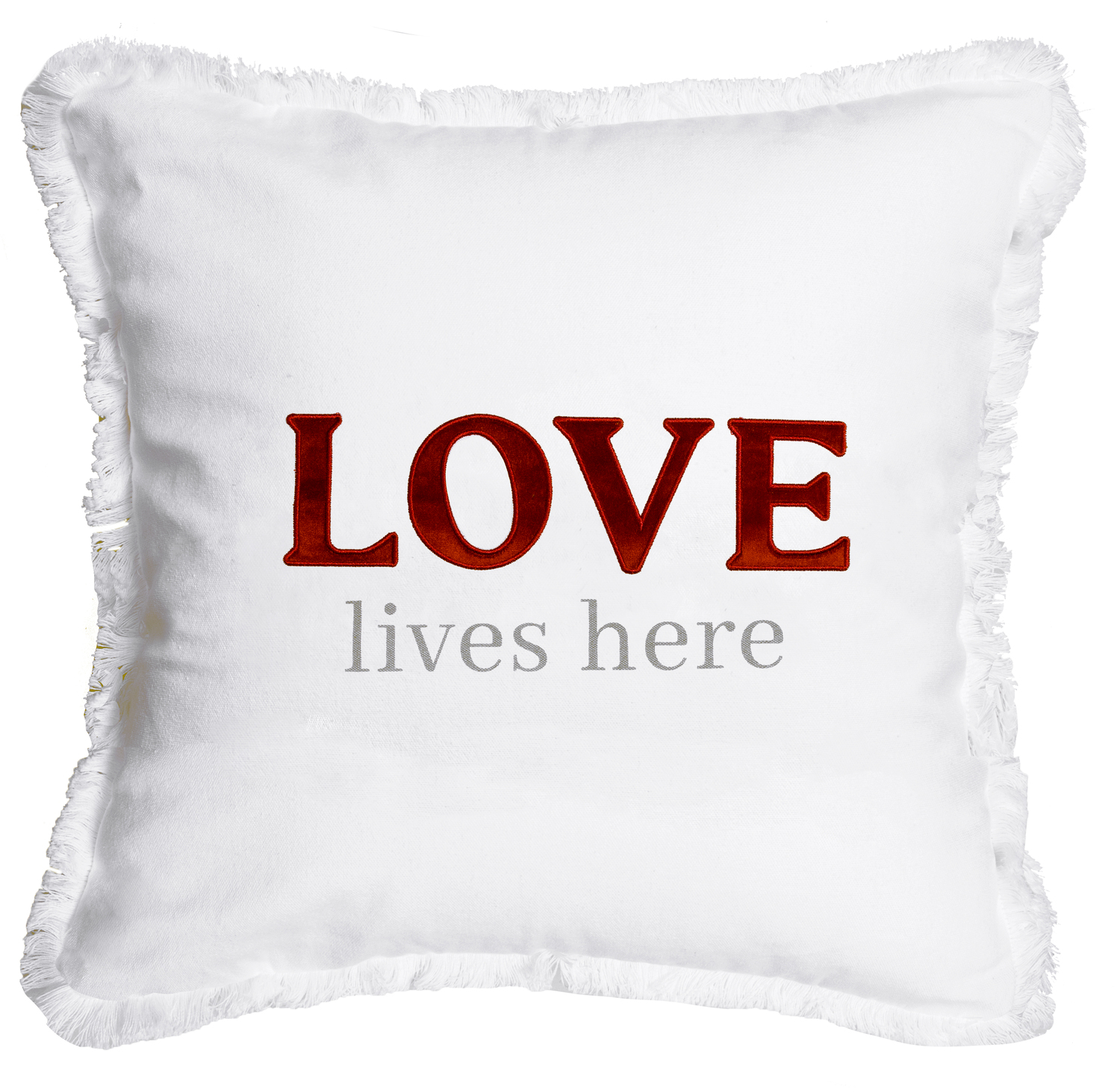 Love Lives Here by Tossing Words Around - Love Lives Here - 18" Throw Pillow Cover