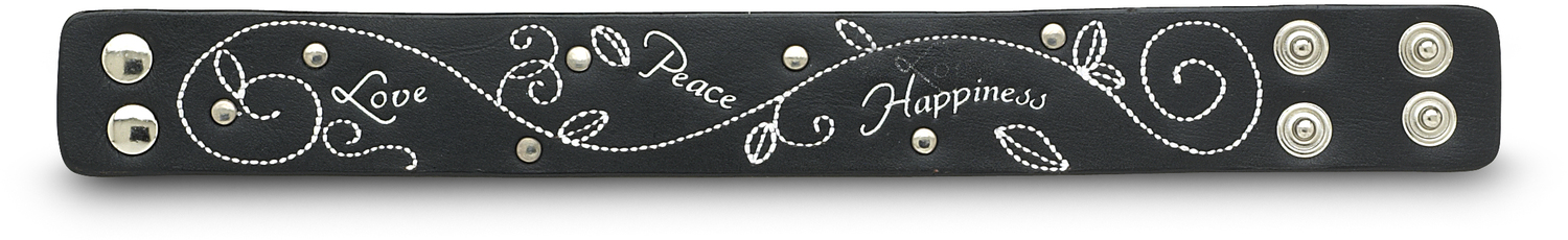 Peace Love Happiness by LAYLA - Peace Love Happiness - 8.75" Leather Bracelet
