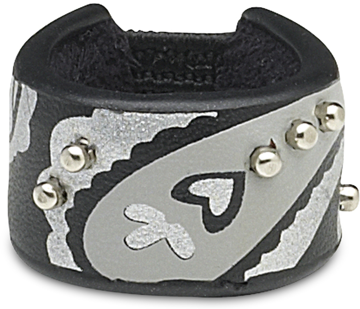 Black & Pewter Paisley by LAYLA - Black & Pewter Paisley - Leather Ring