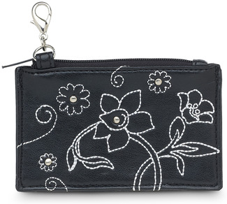 Black Floral by LAYLA - 4.5" x 2.75" Genuine Leather Purse
