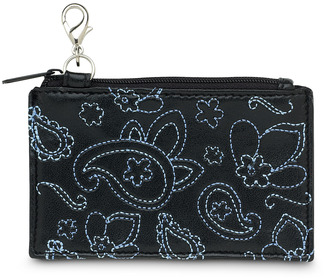 Black & Blue Paisley by LAYLA - 4.5" x 2.75" Genuine Leather Purse