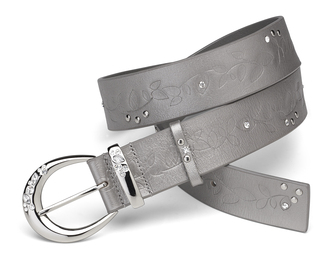 Silver Shimmer Belt by LAYLA - 43" Leather & Gemstone