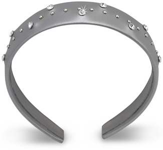 Silver Dazzle Headband by LAYLA - 5" x 5.25" Genuine Leather Handband