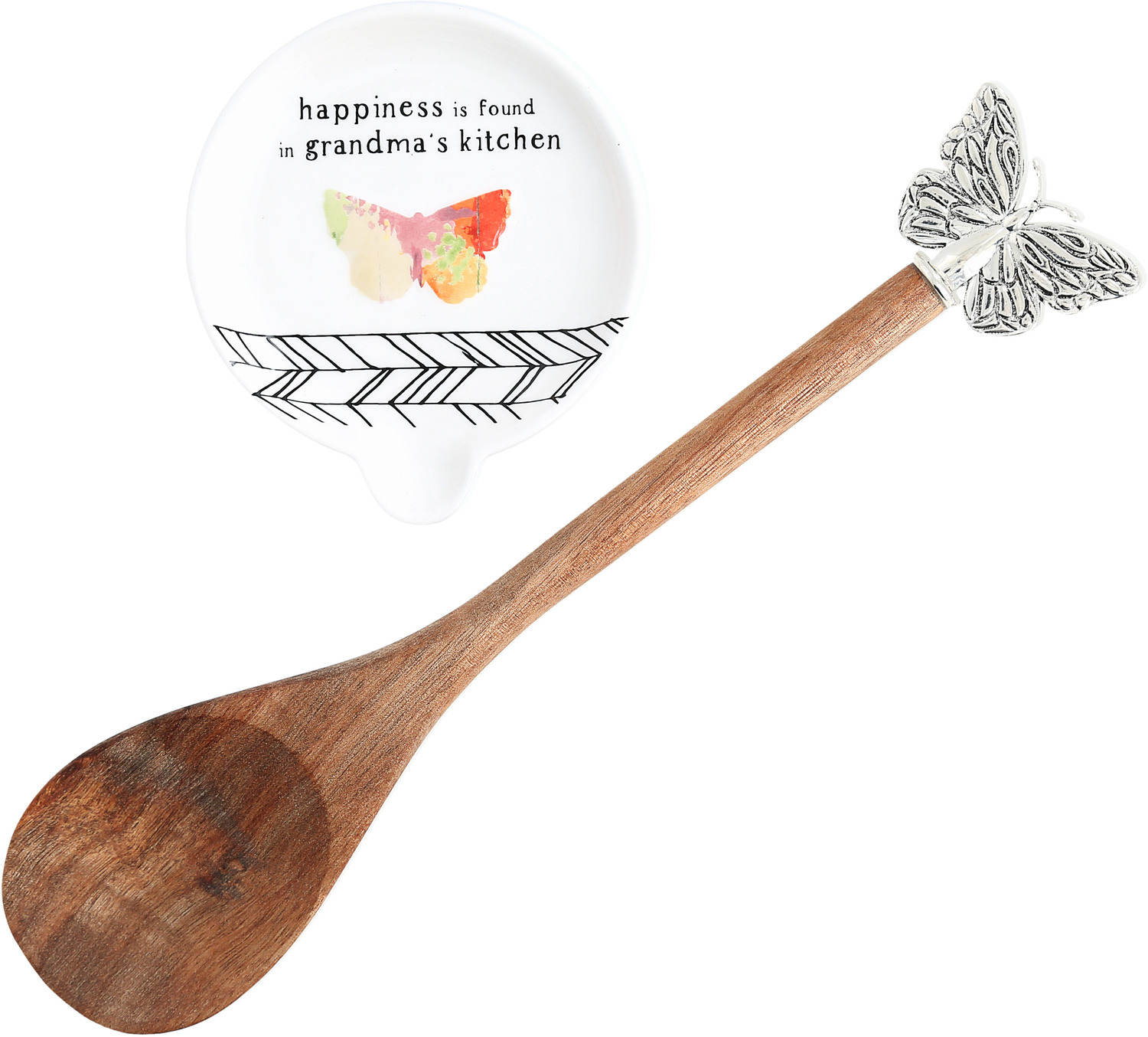 Grandma by Celebrating You - Grandma - 4" Spoon Rest with Decorative Bamboo Spoon