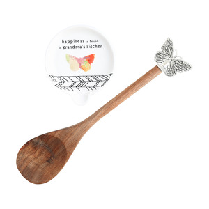 Grandma by Celebrating You - 4" Spoon Rest with Decorative Bamboo Spoon