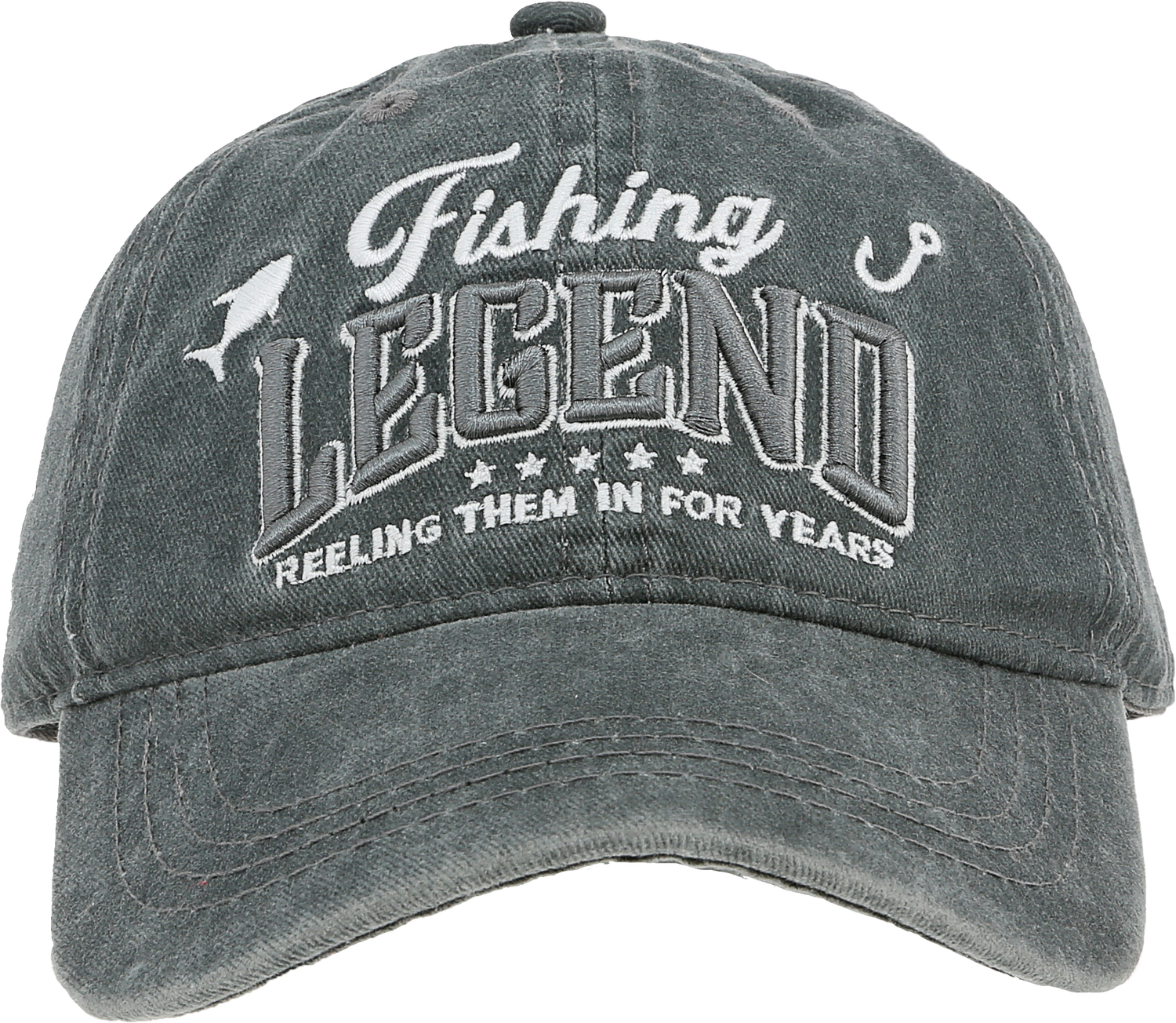 Fishing by Legends of this World - Fishing - Dark Gray Washed Cotton Twill Hat