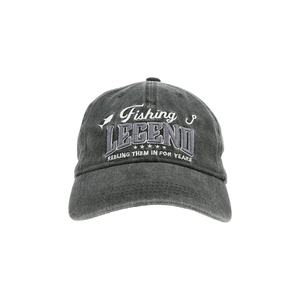Fishing by Legends of this World - Dark Gray Washed Cotton Twill Hat