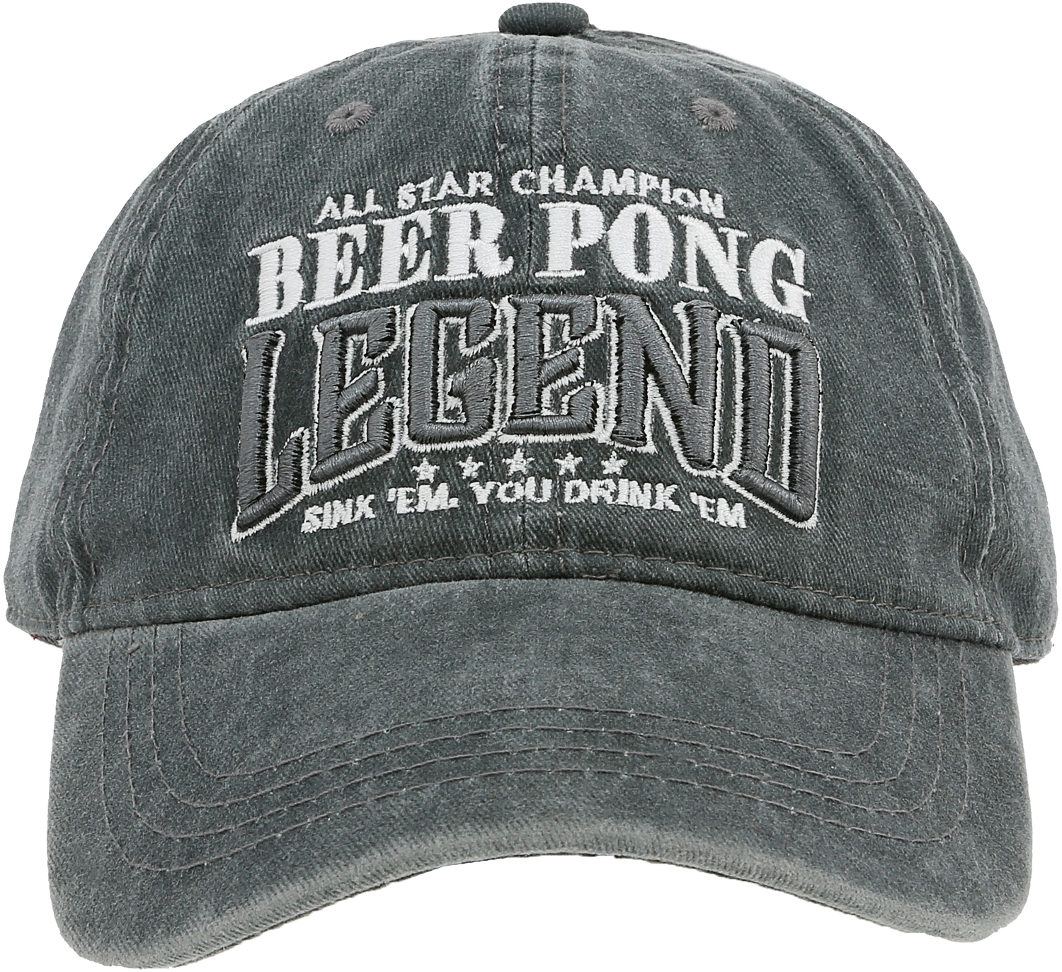 Beer Pong by Legends of this World - Beer Pong - Dark Gray Washed Cotton Twill Hat