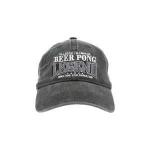 Beer Pong by Legends of this World - Dark Gray Washed Cotton Twill Hat