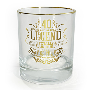 40 Years by Legends of this World - 8 oz Rocks Glass