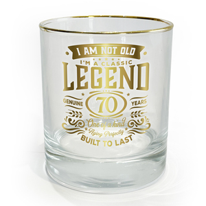 70 Years by Legends of this World - 8 oz Rocks Glass