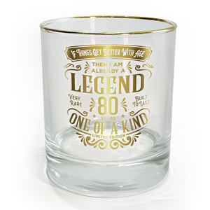 80 Years by Legends of this World - 8 oz Rocks Glass