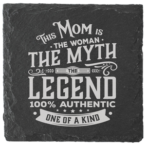 Mom by Legends of this World - 4" Slate Coaster