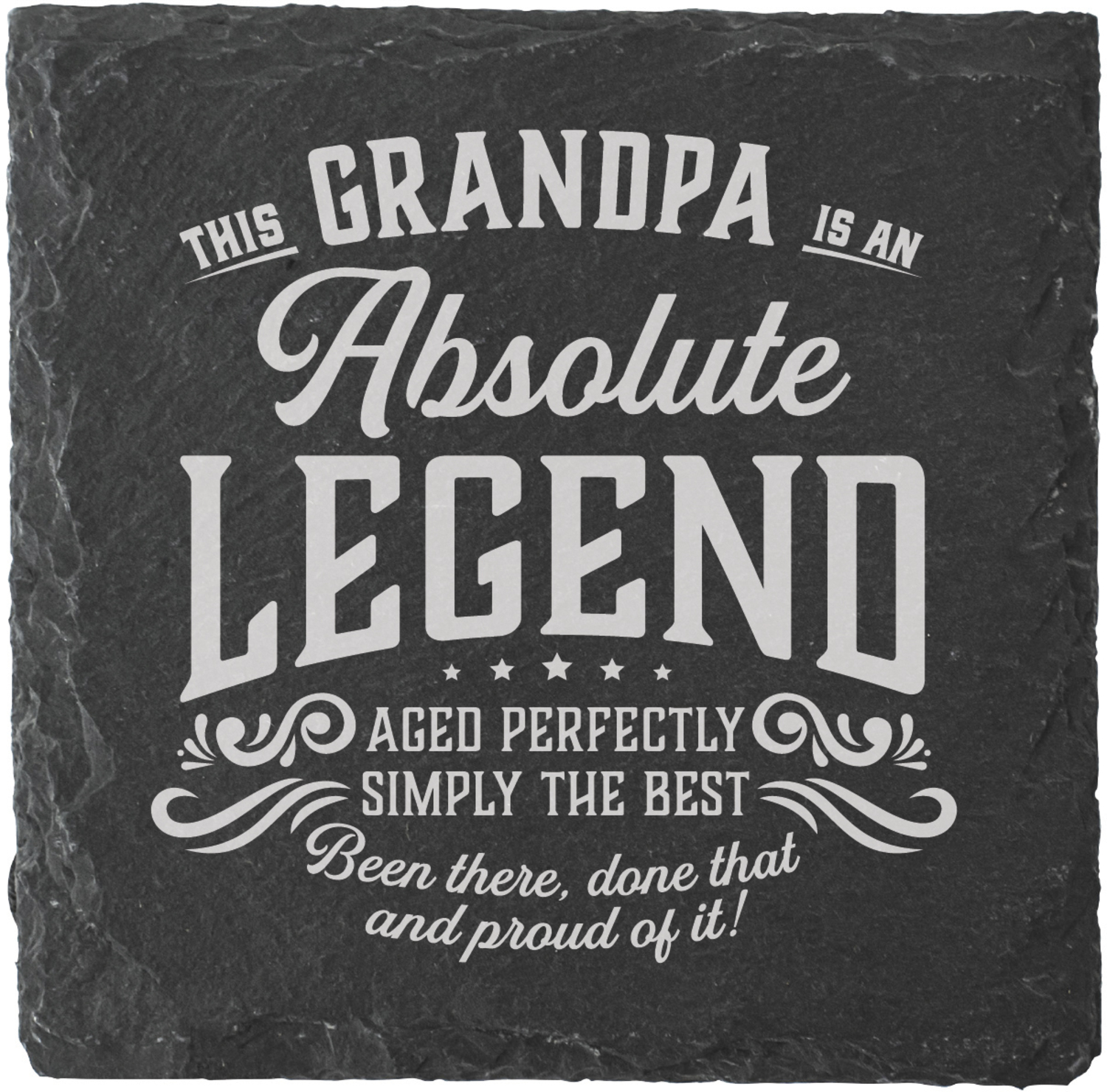 Grandpa by Legends of this World - Grandpa - 4" Slate Coaster