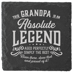 Grandpa by Legends of this World - 4" Slate Coaster