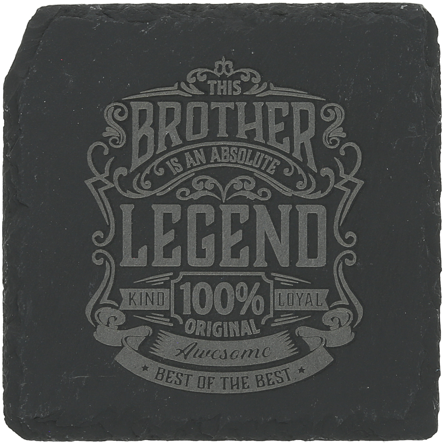 Brother by Legends of this World - Brother - 4" Slate Coaster