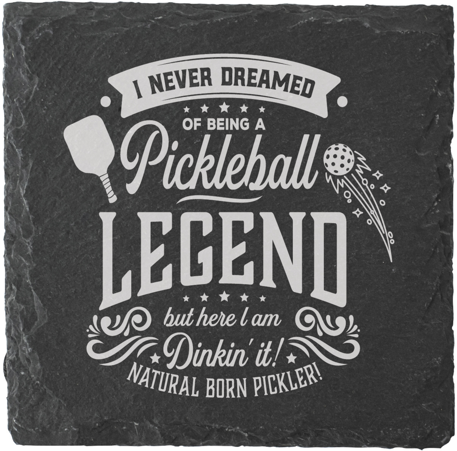 Pickleball by Legends of this World - Pickleball - 4" Slate Coaster