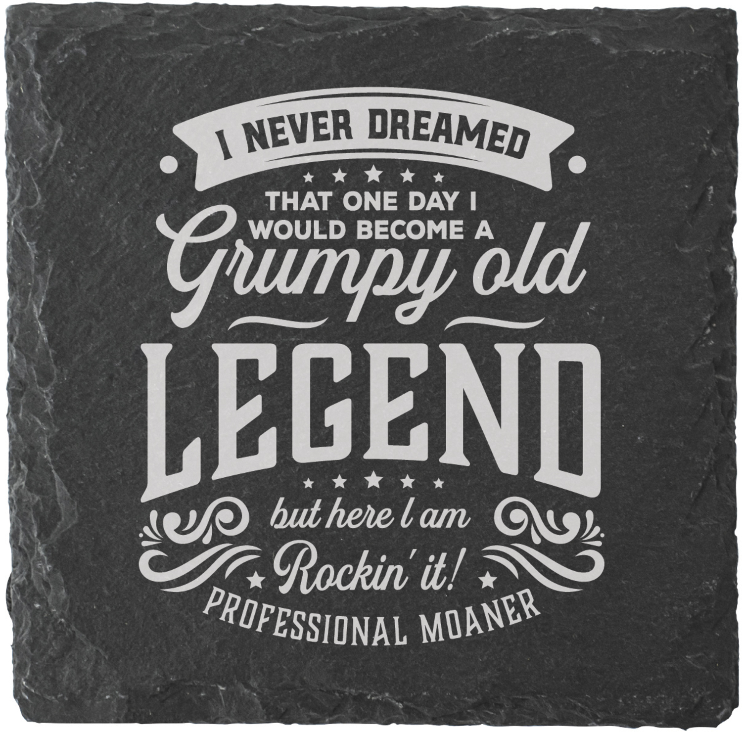 Grumpy by Legends of this World - Grumpy - 4" Slate Coaster