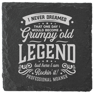 Grumpy by Legends of this World - 4" Slate Coaster