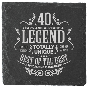 40 Years by Legends of this World - 4" Slate Coaster