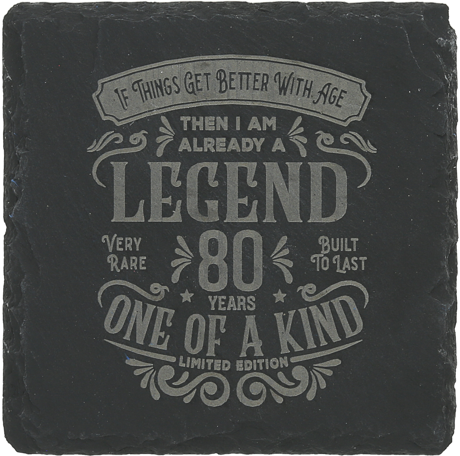 80 Years by Legends of this World - 80 Years - 4" Slate Coaster