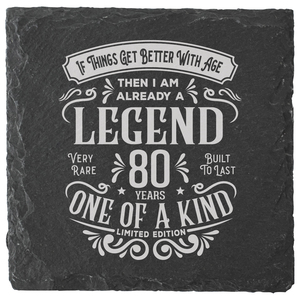 80 Years by Legends of this World - 4" Slate Coaster