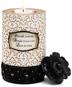 Cherish, Dream, Live by Modeles - 6" Cylinder Candle Holder