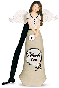 Thank You by Modeles - 4.5" Angel Ornament Holding Flower