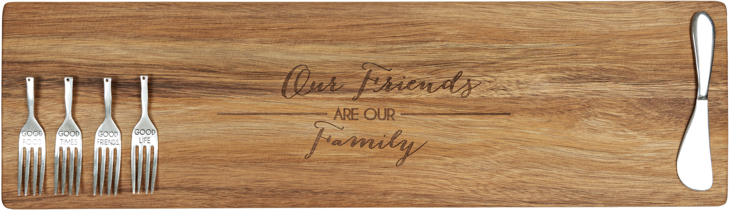 Friends are Family by Hostess with the Mostess - Friends are Family - 21" Acacia Cheese/Bread Board Set
