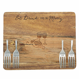 Eat and Drink by Hostess with the Mostess - 9" Acacia Cheese/Bread Board Set