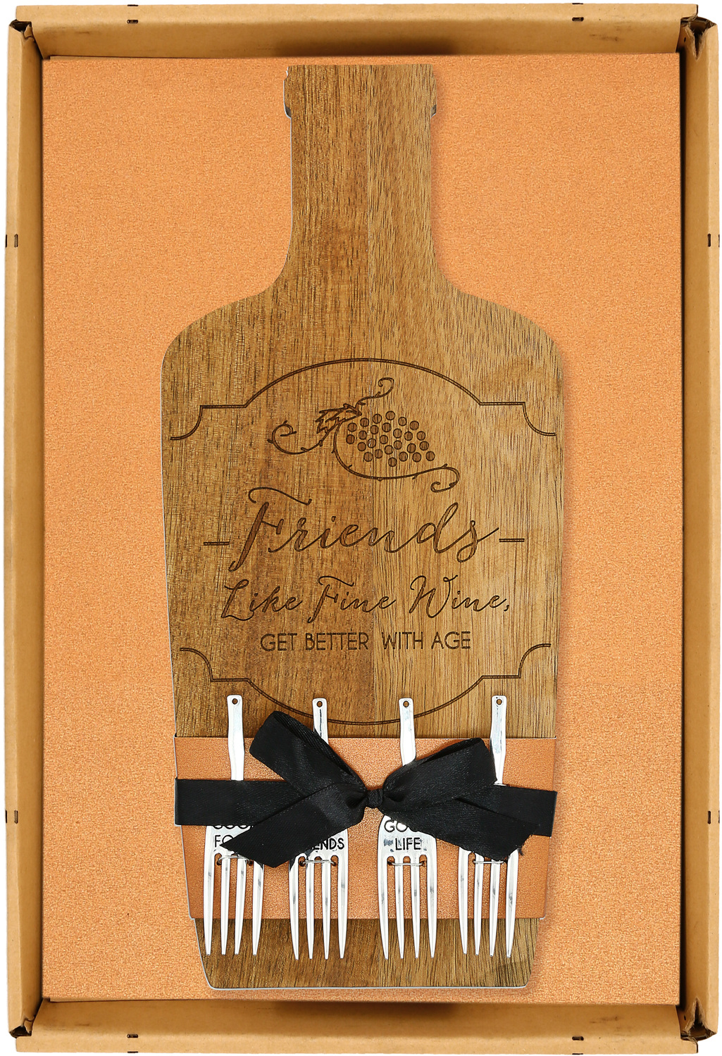 Wine Friends by Hostess with the Mostess - Wine Friends - 5.25" Acacia Cheese/Bread Board Set