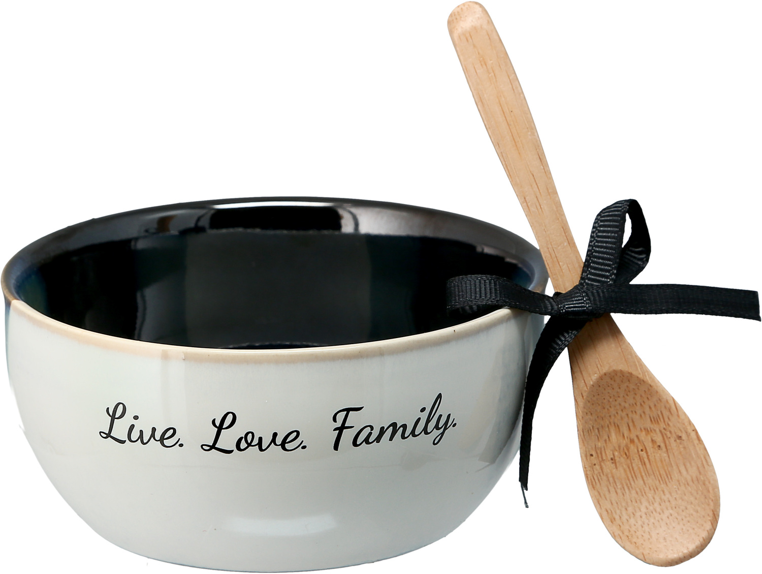 Family by Hostess with the Mostess - Family - 4.5" Ceramic Bowl with Bamboo Spoon