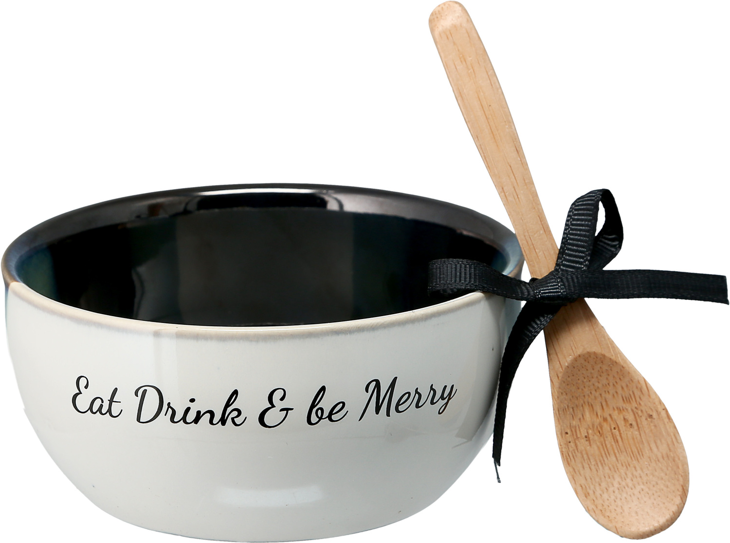 Eat & Drink by Hostess with the Mostess - Eat & Drink - 4.5" Ceramic Bowl with Bamboo Spoon