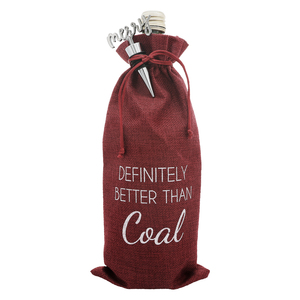 Better Than Coal by Hostess with the Mostess - 13" Wine Gift Bag Set