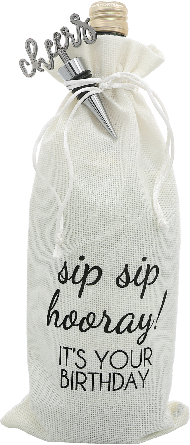 Sip Sip Hooray by Hostess with the Mostess - Sip Sip Hooray - 13" Wine Gift Bag Set