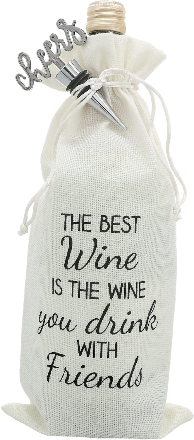 Drink With Friends by Hostess with the Mostess - Drink With Friends - 13" Wine Gift Bag Set