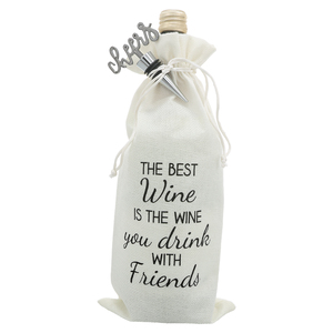 Drink With Friends by Hostess with the Mostess - 13" Wine Gift Bag Set